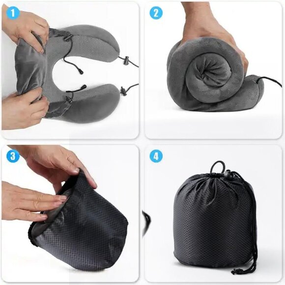neck support U shaped hooded travel pillow for airplane1 Set - Picture 4 of 15